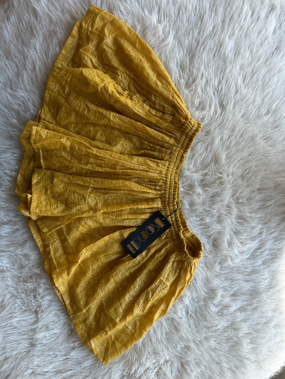 Suzi Kondi Metallic Mustard Gold Gathered shorts with pockets XS-S skater NWT - Picture 13 of 16